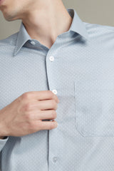 Men's Grey Formal Full Sleeves Shirt
