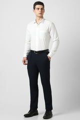 Men's Navy Formal Solid Regular Fit Trouser