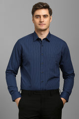 Men's Navy Blue Formal Full Sleeves Shirt
