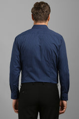 Men's Navy Blue Formal Full Sleeves Shirt