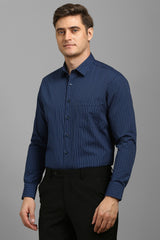 Men's Navy Blue Formal Full Sleeves Shirt