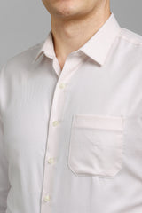 Men's Peach Formal Full Sleeves Shirt