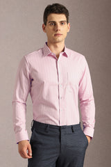 Men's Pink Formal Full Sleeves Shirt