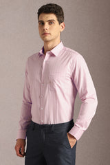 Men's Pink Formal Full Sleeves Shirt