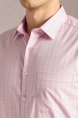 Men's Pink Formal Full Sleeves Shirt