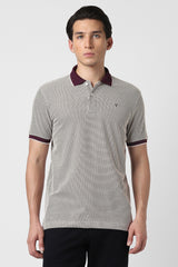 Men's Purple Casual Regular Fit Solid Half Sleeves Polo Tshirt