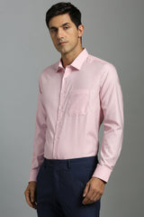 Men's Pink Formal Full Sleeves Shirt