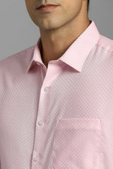 Men's Pink Formal Full Sleeves Shirt