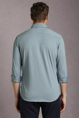 Men's Blue Casual Solid Slim Fit Full Sleeves Shirt