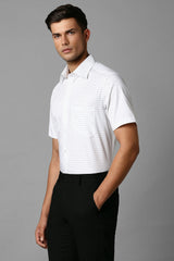 Men's White Casual Half Sleeves Shirt