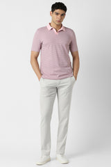 Men's Purple Casual Regular Fit Solid Half Sleeves Polo Tshirt