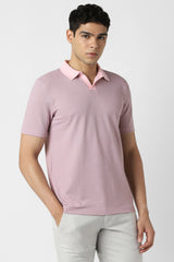 Men's Purple Casual Regular Fit Solid Half Sleeves Polo Tshirt