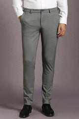 Men's Khaki Formal Solid Slim Fit Trouser
