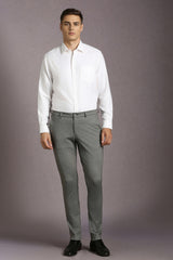 Men's Khaki Formal Solid Slim Fit Trouser