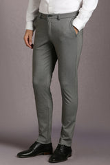 Men's Khaki Formal Solid Slim Fit Trouser