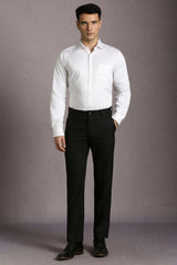 Men's Black Formal Solid Slim Fit Trouser