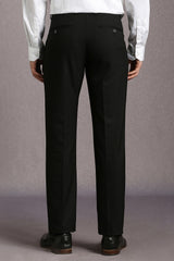 Men's Black Formal Solid Slim Fit Trouser