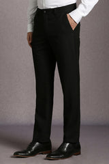 Men's Black Formal Solid Slim Fit Trouser