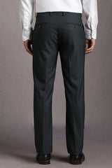 Men's Grey Formal Solid Slim Fit Trouser