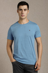 Men's Blue Casual Half Sleeves Tshirt