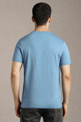 Men's Blue Casual Half Sleeves Tshirt