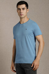 Men's Blue Casual Half Sleeves Tshirt