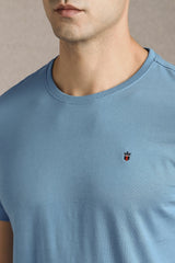 Men's Blue Casual Half Sleeves Tshirt