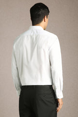 Men's White Formal Solid Regular Fit Full Sleeves Shirt