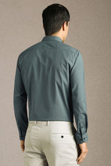 Men's Green Formal Solid Regular Fit Full Sleeves Shirt