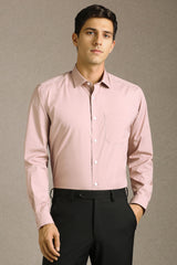 Men's Pink Formal Solid Regular Fit Full Sleeves Shirt