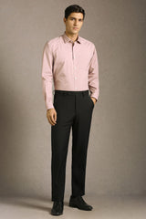 Men's Pink Formal Solid Regular Fit Full Sleeves Shirt