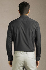 Men's Black Formal Solid Regular Fit Full Sleeves Shirt