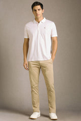 Men's Pink Casual Printed Slim Fit Half Sleeves Polo Tshirt