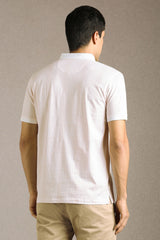 Men's Pink Casual Printed Slim Fit Half Sleeves Polo Tshirt