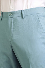 Men's Blue Formal Solid Slim Fit Trouser