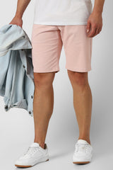 Men's Pink Casual Solid Regular Fit Shorts