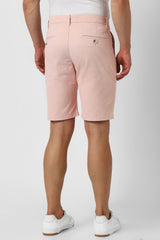 Men's Pink Casual Solid Regular Fit Shorts