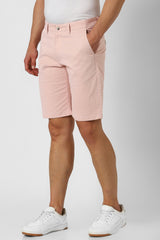 Men's Pink Casual Solid Regular Fit Shorts