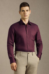 Men's Magenta Formal Full Sleeves Shirt