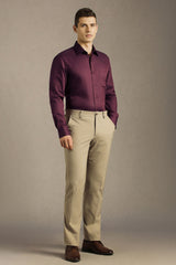 Men's Magenta Formal Full Sleeves Shirt