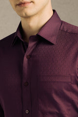 Men's Magenta Formal Full Sleeves Shirt