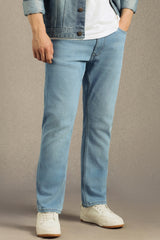 Men's Navy Blue Low Rise Straight Fit Jeans