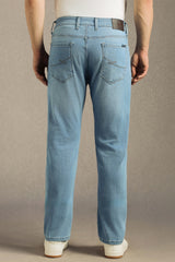 Men's Navy Blue Low Rise Straight Fit Jeans