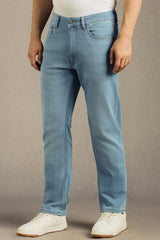 Men's Navy Blue Low Rise Straight Fit Jeans