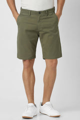 Men's Green Casual Solid Regular Fit Shorts