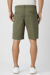 Men's Green Casual Solid Regular Fit Shorts