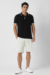 Men's White Casual Solid Regular Fit Shorts