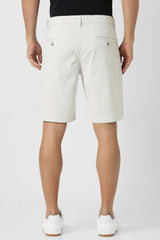 Men's White Casual Solid Regular Fit Shorts