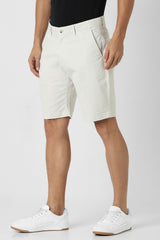 Men's White Casual Solid Regular Fit Shorts