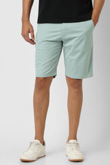 Men's Green Casual Solid Regular Fit Shorts